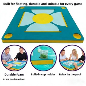 Table de Mahjong Américain Flottante pour <span class=keywords><strong>Piscine</strong></span>, Étanche en Matériau EVA, Portable et Pliable pour 4 Joueurs, Idéale pour les Fêtes au Bord de <span class=keywords><strong>la</strong></span> <span class=keywords><strong>Piscine</strong></span> - Product Image 1