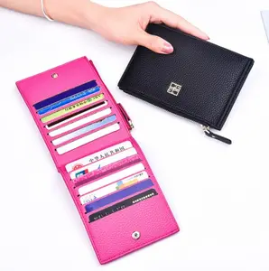 Wholesale fashion coin purse multi-card holder PU clutch bag plain wallet for women