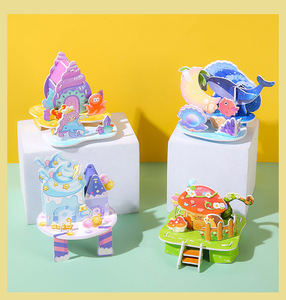 Puzzle 3D stéréoscopique créatif pour enfants, modèle de petite maison, jouet DIY en papier fait main pour étudiants, en EVA, pour bébés de 0 à 24 mois, vente en gros - Product Image 6