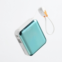 Mini chargeur portable compact à charge rapide 10000mAh grande capacité avec câble intégré et écran LED numérique