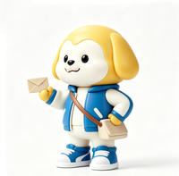 Figurine personnalisée de chiot en PVC et ABS, statue de personnage de dessin animé, usine chinoise OEM, figurine personnalisée pour la vente en gros de produits de marque