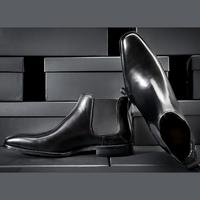 Sepatu Boots Kulit Asli Premium Model Tinggi untuk Bisnis Formal, Chelsea Boots Pria dengan Sol Karet Anti-Selip, Sepatu Boots Kulit Pria