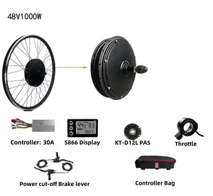 高效电动自行车转换套件S866显示500W 750W 1000W Ebike BLDC轮毂辐条电机套件