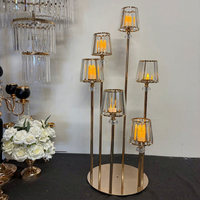 Nouveau Chandelier de Table Doré à 6 Têtes en Métal pour Décorations de Mariage et Centres de Table