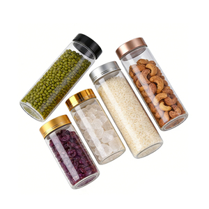 Conteneur de stockage alimentaire en verre pour la cuisine, en forme de cylindre, empilable, écologique, sans BPA, hermétique, 240 ml-400 ml, vente en gros - Product Image 4