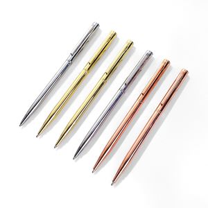 Bolígrafo de Metal Delgado de Lujo Premium, Color Oro Rosa y Plata, Logotipo Personalizado, Ancho de Escritura de 0.5 mm, para Hotel u Oficina - Product Image 1