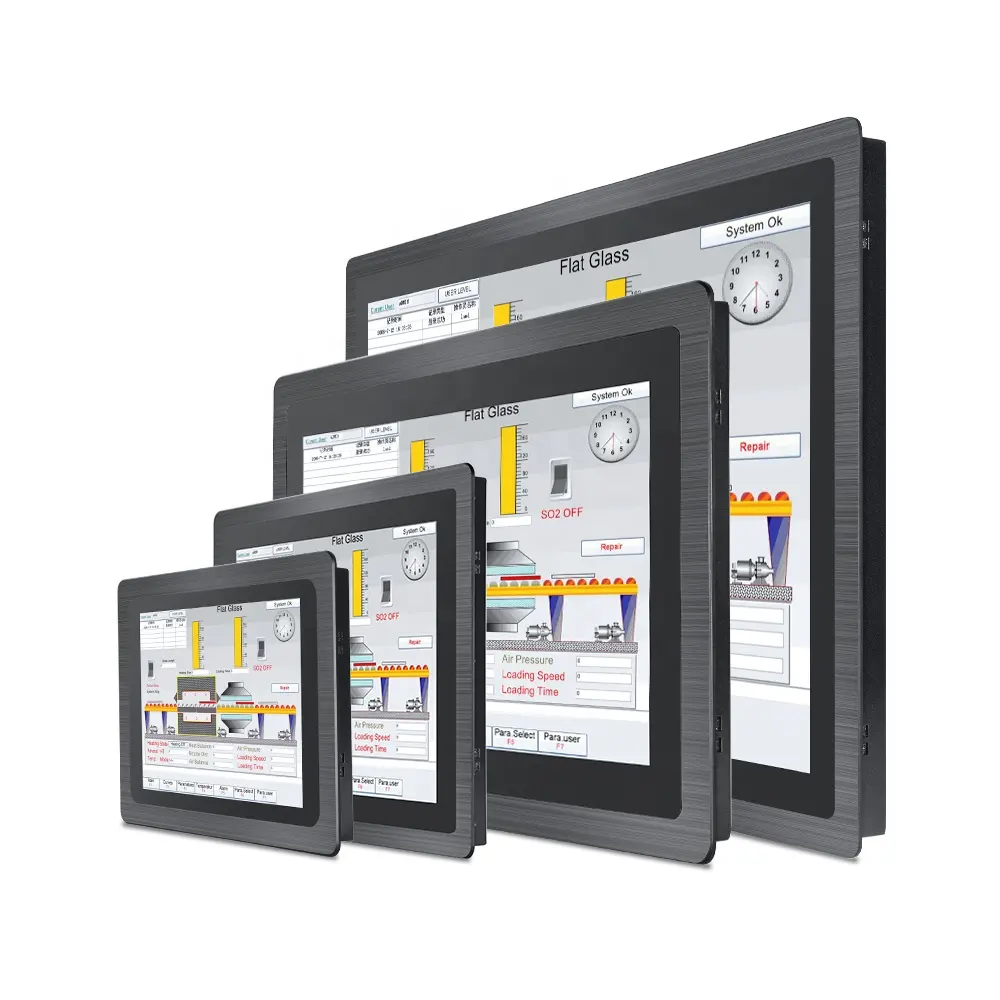 Ip65 Anti-Vandaal 10.1- 23.8 Inch Paneel Mount Display Hdmi Vga Dvi Poort Ingebedde Industriële Capacitieve Touchscreen Lcd-Monitor