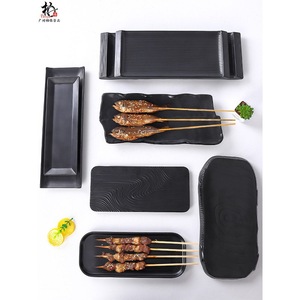 <b>Melamine</b> Japanese sushi <b>plate</b>, rectangular flat <b>plate</b>, commercial barbecue tableware, side dish <b>plate</b>, creative plastic - Product Image 1