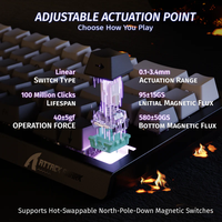 Teclado para Juegos Attack Shark X68HE con Interruptores Magnéticos, 66 Teclas, 8KHz de Frecuencia de Sondeo, Activación Rápida, Ajuste de Actuación, Teclas PBT de Montaje Superior para PC