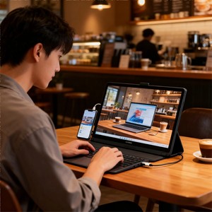 21.5นิ้วจอภาพแบบพกพา IPS FHD 1080P USB-C & <span class=keywords><strong>MINI</strong></span> <span class=keywords><strong>HDMI</strong></span> สำหรับแล็ปท็อปโทรศัพท์สวิตช์ PS5 Xbox - Product Image 2