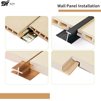 Panneau mural WPC moderne résistant aux chocs, imperméable et ignifuge, revêtement décoratif plat durable pour salle de bain et salon