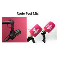 Pare-brise en mousse pour microphone de studio pour microphone Rod POD avec logo de canal personnalisé imprimé