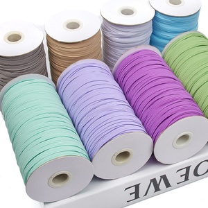 0.3/0.5/0.6/0.8/1/1.2mm織りポリエステルラテックス編み込み弾性バンドウェビングハングストリングロープ縫製アクセサリーゴムバンド - Product Image 5