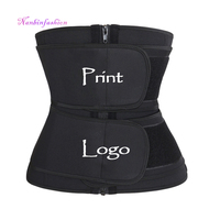 NANBIN Corset amincissant sous-poitrine noir en latex à double ceinture, 9 baleines en acier, soutien rembourré des fesses, grande taille, respirant