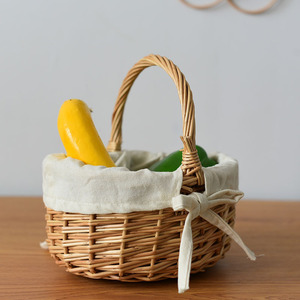 Cesto da Picnic Ovale Rustico in Vimini Naturale Ecologico Portatile con Manico per Shopping, Confezioni Regalo Floreali e Raccolta - Product Image 2