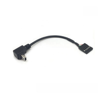 Cable USB 2.0 Mini Personalizado de Ángulo Izquierdo, Macho a Hembra Dupont de 2.54mm y 5 Pines, con Cubierta de PVC y Blindaje Trenzado para Cámaras y Computadoras