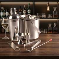 Juego de Bar de Acero Inoxidable Ecológico Clásico de Primera Calidad, Kit de Mezcla de Cócteles Profesional para el Hogar, Mayur Exports
