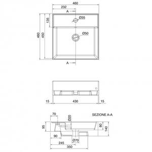 Lavabo semienvuelto de Scarabeo Teorema, diseño elegante para uso doméstico en el baño - Product Image 3