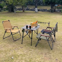 Table de cuisson multifonctionnelle pour barbecue pour camping en plein air Ensemble de table et de chaise IGT Table et chaise de barbecue portable ultra-légère