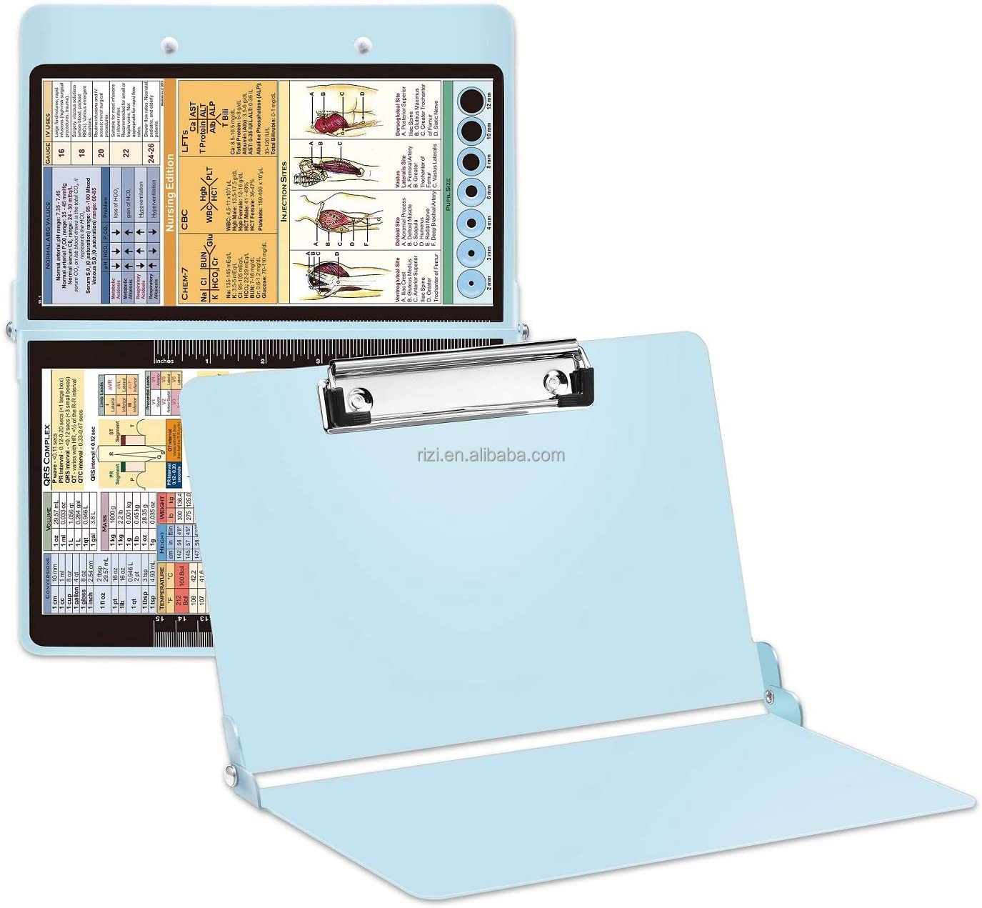 Amazon  Hot Sale  Custom Logo Aluminum Alloy Medical Folder Clip Nursing Foldable Clipboard