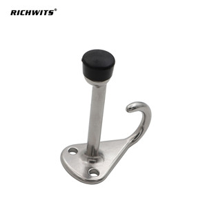 Richwits Stainless Steel <b>Door</b> Stop With Hook Wall Mount Durable Minimalist Design For <b>Doors</b> And Windows - Product Image 2
