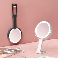 Miroir cosmétique pliable compact double face rechargeable, trois couleurs de lumière, écran tactile, portable, maquillage, voyage, miroir 10X