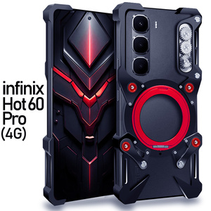 Nueva Funda Protectora para Teléfono Móvil de Metal Hueco a la Moda con Soporte, Funda Protectora Trasera para Infinix Hot 60 60i 60Pro 60Pro+ - Product Image 3