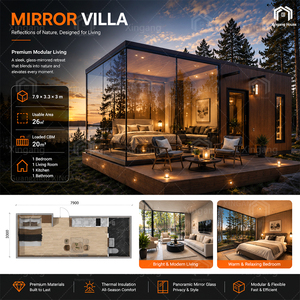 Casa Prefabricada Modular <span class=keywords><strong>de</strong></span> Lujo con Paneles Solares y Cristal Espejo, Casa Prefabricada Tipo Cápsula para Proyectos <span class=keywords><strong>de</strong></span> Hoteles y Resorts - Product Image 2