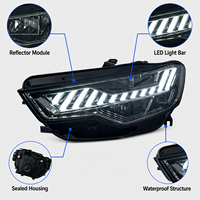 Ensemble de phares LED BK pour Audi A6 2012-2015, style RS, DRL dynamique, lentille de projecteur Bi LED, clignotant séquentiel, plug and play