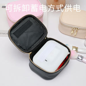 Trousse de maquillage portable avec lumière LED, sac de rangement cosmétique rose, fermeture éclair, pour les voyages et la maison - Product Image 2