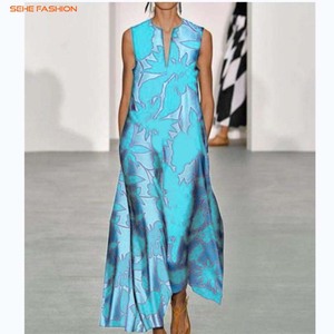 Vestidos Casuales Estampados Africanos con Cuello en V y Corte en A para Mujer Talla Grande - Product Image 4