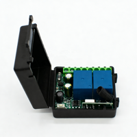 Remote Control RF 433MHz DC 12V 24V 220V 2CH Relay Receiver untuk Pintu Garasi Universal, Lampu LED, Kipas, Motor, Transmisi Sinyal