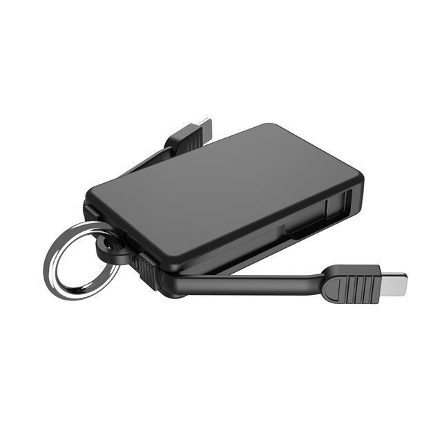 Wholesale High Quality Keychain Power Bank 2000mAh Li-Polymer Battery Portable Charger with Dual Cable Quick Charge