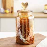 Vente en gros de pots en verre de luxe personnalisés avec revêtement électrolytique et pulvérisation de couleur, pots de rangement pour la cuisine