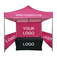 Tente d'Exposition Commerciale 3x3 Aluminium Rose 40mm, Support de Publicité avec Impression de Logo Personnalisé, Meilleure Vente