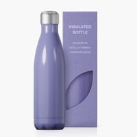 Bouteille d'eau isotherme en acier inoxydable à double paroi personnalisée de qualité supérieure avec logo personnalisé pour enfants, sport et gym