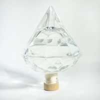 Bouchon en verre cristal de haute qualité en forme de diamant, résistant aux chocs thermiques, avec logo personnalisé, couleur claire, surface transparente pour boissons