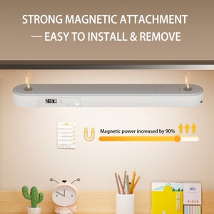 Lampe de table à adsorption magnétique LED 2400 mA rechargeable avec horloge, télécommande, minuterie, affichage de la puissance, lampe de bureau pour l'apprentissage - Product Image 3