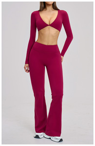 New <strong>Lady</strong> Fitness Workout <strong>Set</strong> Soft Nude Feeling Fabric Sports Bra Crop <strong>Top</strong> Sleeve Yoga <strong>Shorts</strong> Leggings Gym Fitness Yoga <strong>Set</strong> - Product Image 3