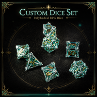 7 dés en métal de qualité collectionneur, artisanat artistique exquis, esthétiques, pour collection de jeux de table privés