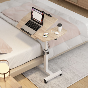 Table de travail et <span class=keywords><strong>d</strong></span>'étude mobile pour chevet, extensible, réglable en hauteur manuellement par manivelle, écologique, durable, pour lit, canapé et ordinateur portable - Product Image 4