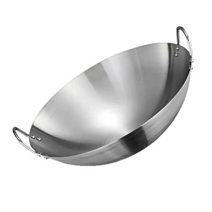 <span class=keywords><strong>Wok</strong></span> de Acero Inoxidable Engrosado con Doble Asa, Textura Arenada, Antiadherente, Comercial, para Saltear - Product Image 5