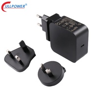 Cargador PD de 30W 5V 3A 9V 3A 12V 2A 15V 2A 20V 1.5A con enchufes de CA intercambiables (AU, EU, UK, US) Certificación RoHS Nivel VI