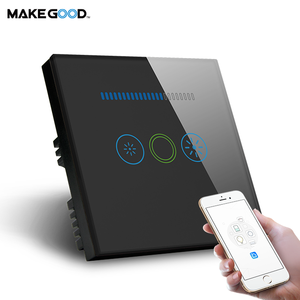MakeGood-Marco de metal plateado estándar del Reino Unido, panel de vidrio con sentido táctil, interruptor de atenuación WIFI, compatible con Alexa, Google <span class=keywords><strong>Home</strong></span> - Product Image 6