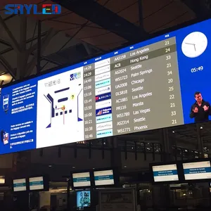 Tamaño personalizado aeropuerto información comercial anunciar 3mm Color pantalla LED