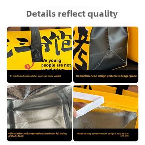 Sac isotherme non tissé en aluminium pour barbecue à emporter, résistant à l'huile et scellé, pour la livraison de sandwichs et de fritures - Product Image 4