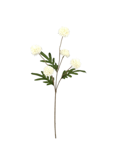 جودة عالية 5 رؤوس زهور بومبوم بيضاء اصطناعية لحفلات الزفاف عيد الميلاد الصينية السنة الجديدة فندق المشهد الترتيب - Product Image 4