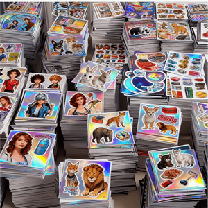 Custom Waterproof Printing <b>logo</b> Packaging Gloss Vinyl Holographic Custom Transfer <b>Sticker</b> - Product Image 1