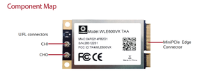 Módulo <span class=keywords><strong>WiFi</strong></span> Compex de baja potencia WLE600VX <span class=keywords><strong>Qualcomm</strong></span> <span class=keywords><strong>Atheros</strong></span> QCA9882 3,5 W 29,85x50,8mm PCIe 1,1 2x OpenWRT Compatible con grado industrial - Product Image 2