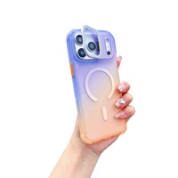Coque magnétique compatible avec 18 modèles, finition effet peau en gel de silicone dégradé animal, protection d'objectif